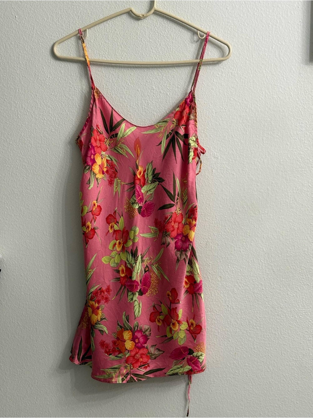 Vintage Pure Silk Victorias Secret Tropical Slip Dress Size Medium